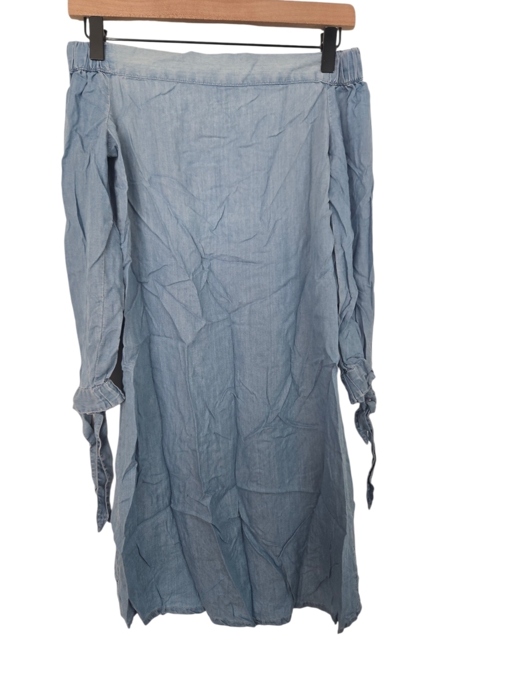 💙 SO Chambray Off Shoulder Tie Sleeve Dress XS💙 - Picture 2 of 5